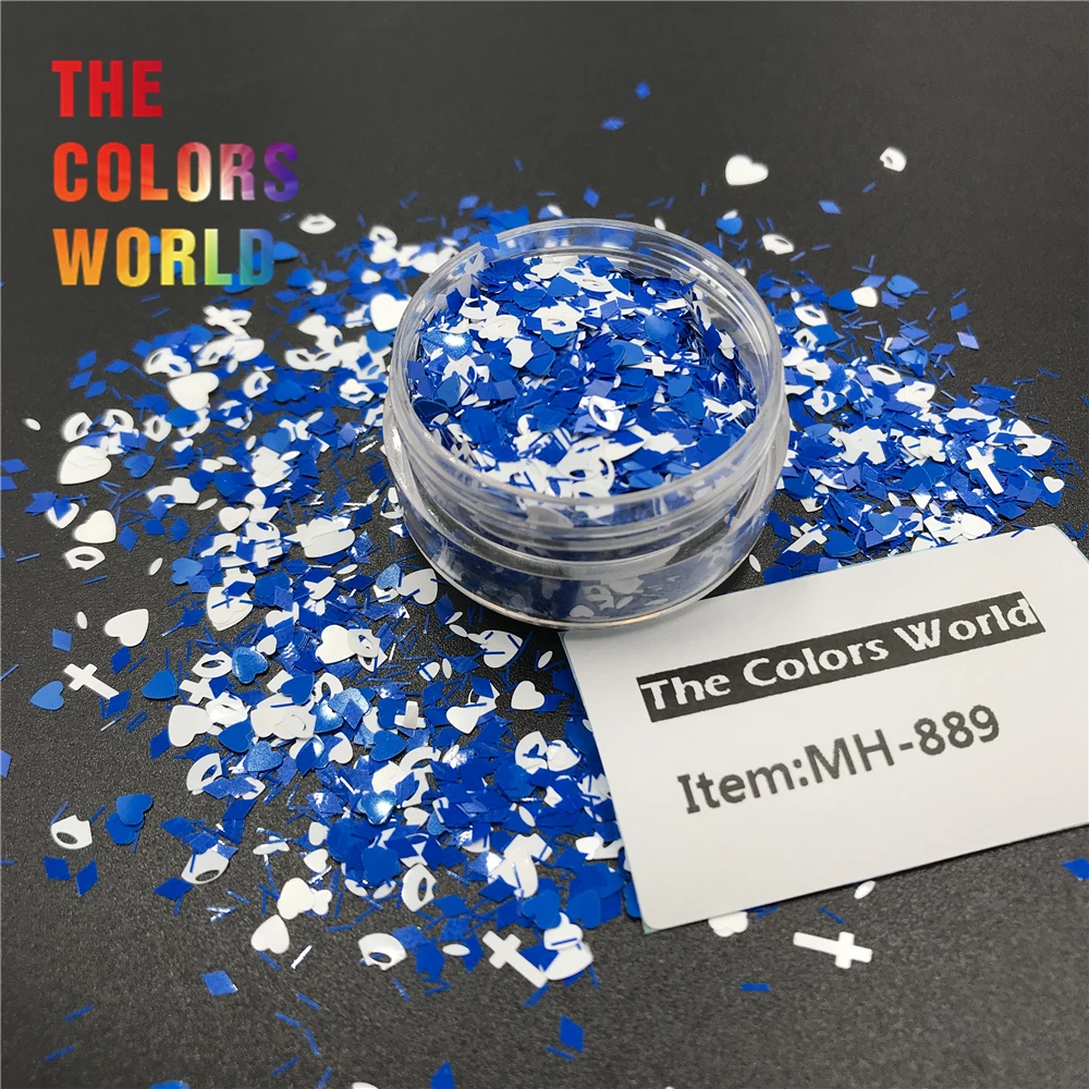 Цветовые Блестки для ногтей в форме сердца День Святого Валентина украшение