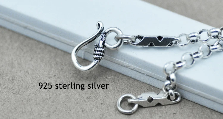 925 Sterling Silver color Men Necklace Thickness 3MM Vintage Punk Thai Trendy Male Chains Fashion Jewelry | Украшения и