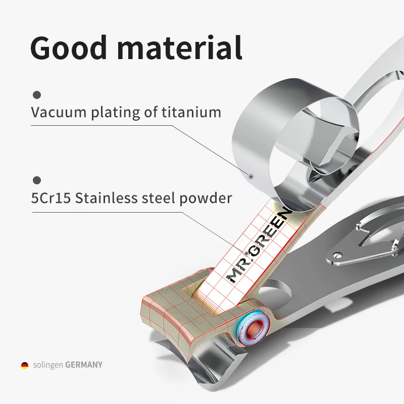 Кусачки для ногтей MR.GREEN из нержавеющей стали с широким отверстием для больших пальцев, инструменты для маникюра и обрезки ногтей толстых, жестких и вросших ногтей.