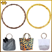 o shape diy women bags handles purse handcrafted bamboo imitation natural round bamboo handle bags accessories 13cm15cm