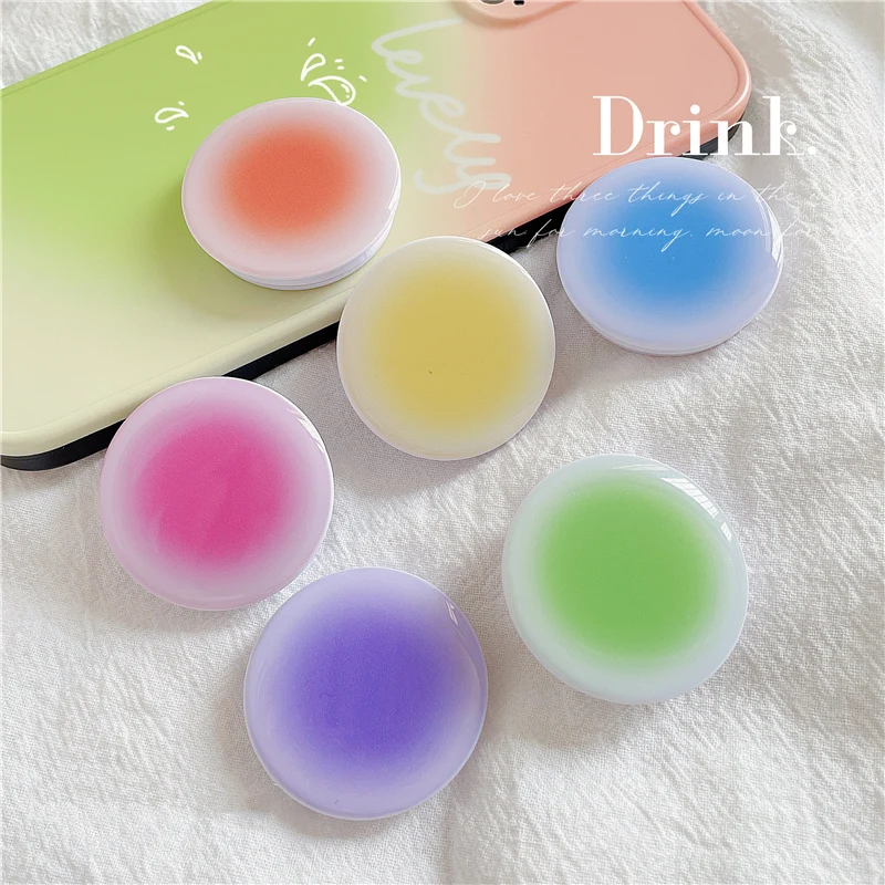 

INS Gradient halo Stretch bracket phone stand Grip Finger Ring Support Round Foldable Mobile Phone Holder for iphone 12