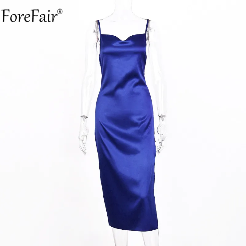 Длинное атласное платье Forefair с открытыми плечами вечернее миди-платье разрезом