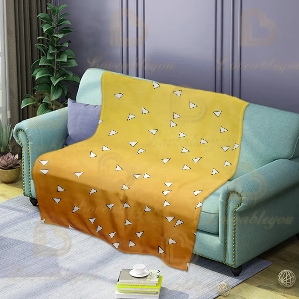 Одеяло из мягкого флиса с 3D-принтом для взрослых и детей Demon Slayer: Kimetsu No Yaiba для дома, дивана, машинной стирки.