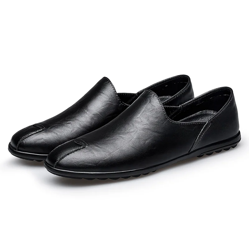 

2020 New Comfortable Slip On Men Loafers Breathable Casual Leather Shoe Men Flats Hot Sale Soft Driving Shoes Moccasins
