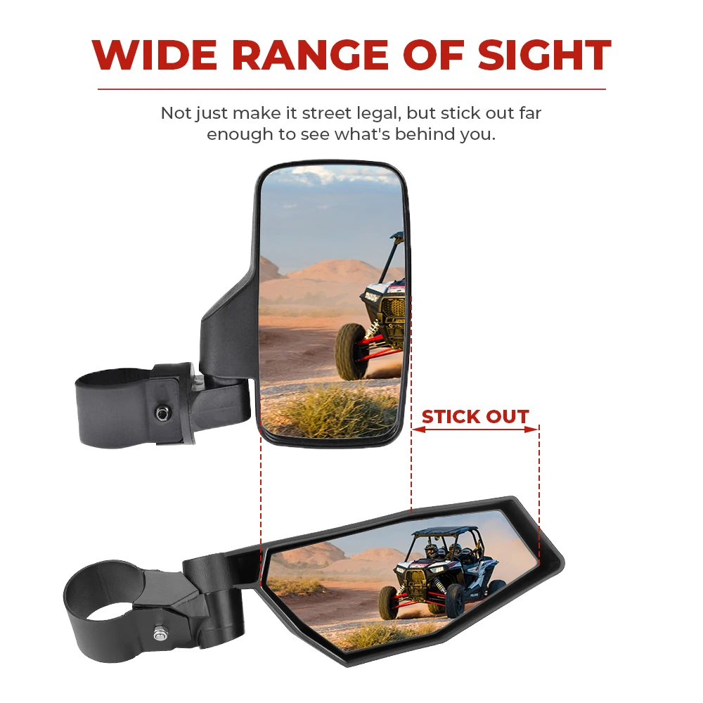 KEMIMOTO UTV 2 &quotбоковое зеркало заднего вида для Polaris RZR Pro XP / 4 2/4 двери Can Am Commander Maverick