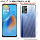 Для OPPO F19 F19s A74 4G A54 5G 1 Set = мягкая задняя пленка из углеродного волокна + закаленное стекло премиум-класса для переднего экрана