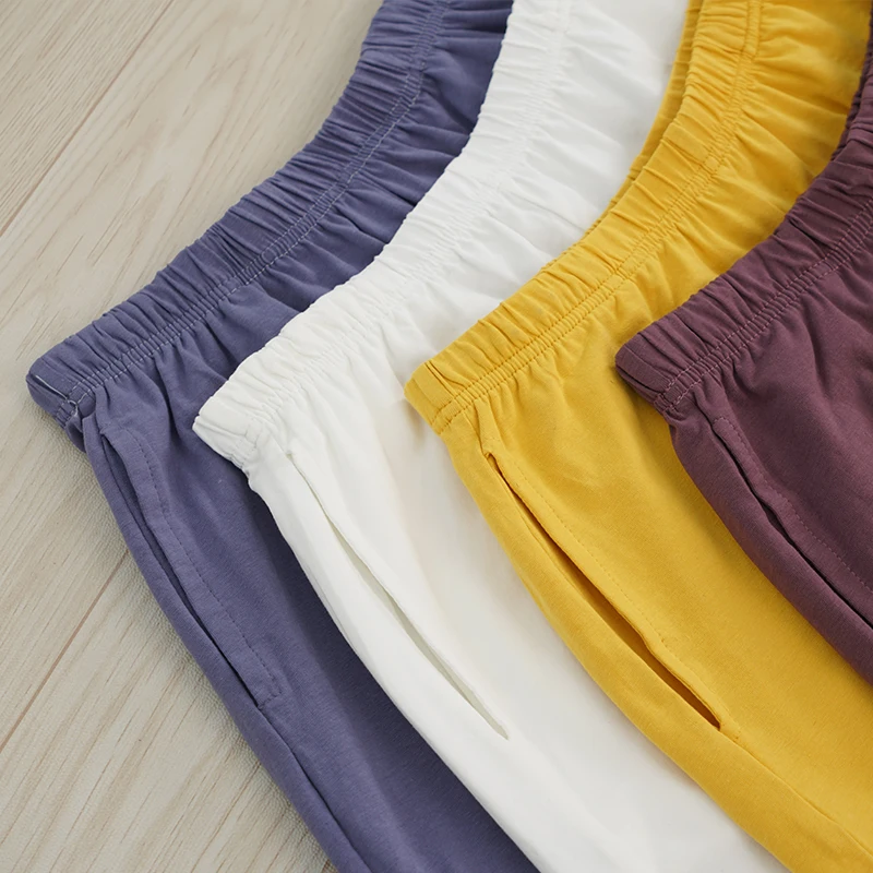 

Loose Soft Cotton Spandex Shorts Black Blue Casual Running Summer Women Pockets Shorts Workout Wear Plus Size M30182