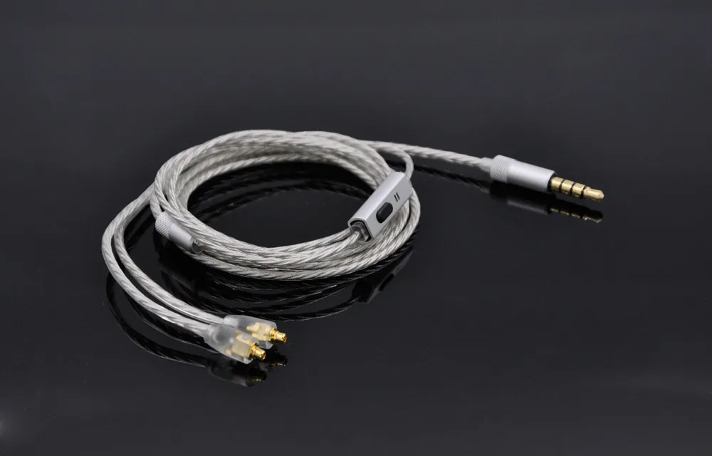AK обновление посеребренные наушники кабель для Shure SE215 SE315 SE425 SE535 SE846, UE900 заменить провода MMCX разъем