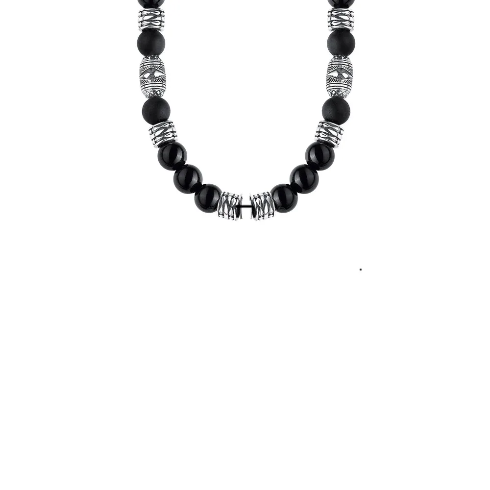 

Thomas Black Beads and Necklace, Rebel Heart Jewelry Gift For Women and Men TS-N39