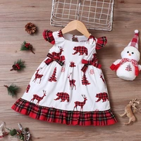 baywell infant baby girls xmas dresses clothes printed plaid bow dress lovely elegant christmas newborn girl costume