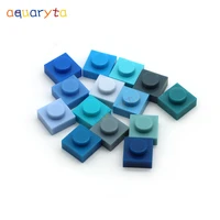 aquaryta 550pcslot 3024 blue series plate 1x1 thin brick building block parts pixel painting materials diy educational gift toy