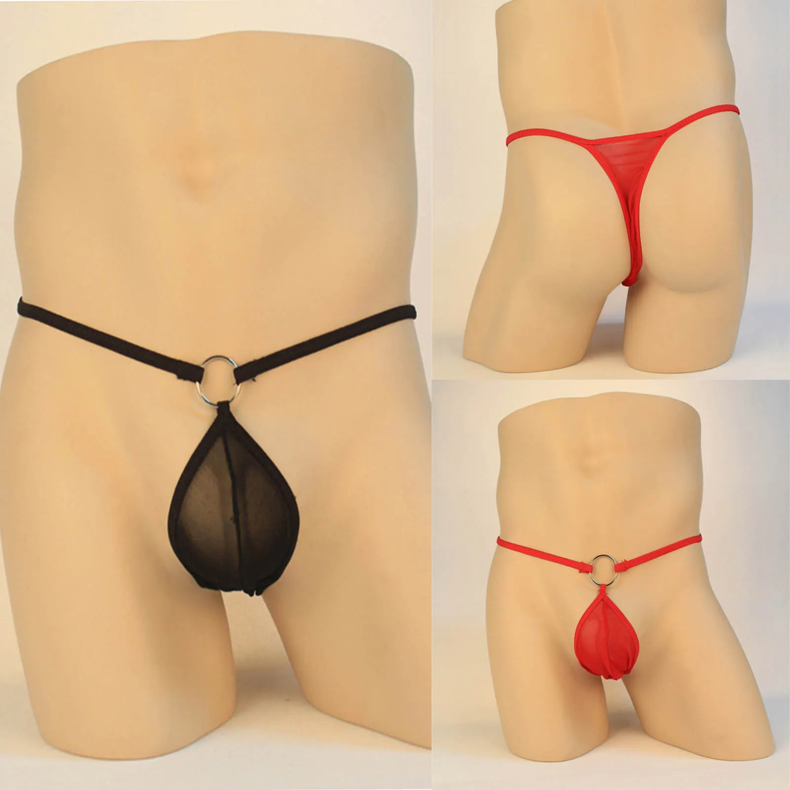 

Summer Essential Men's Sexy Thin Belt Breathable Mesh Low-Rise Temptation Thong Panties Underpants That Show The Charm Of Men