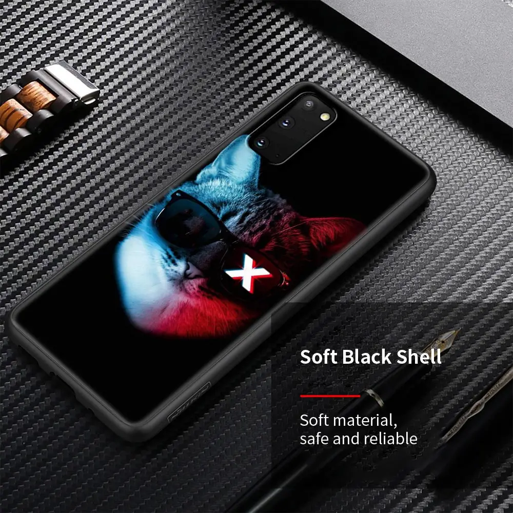 

Phone Case for Samsung Galaxy S21 S20 FE S20 Ultra S10 S8 S10E S9 Lite Plue 5G S7 Edge Soft Cover Coque Cute interesting Cat