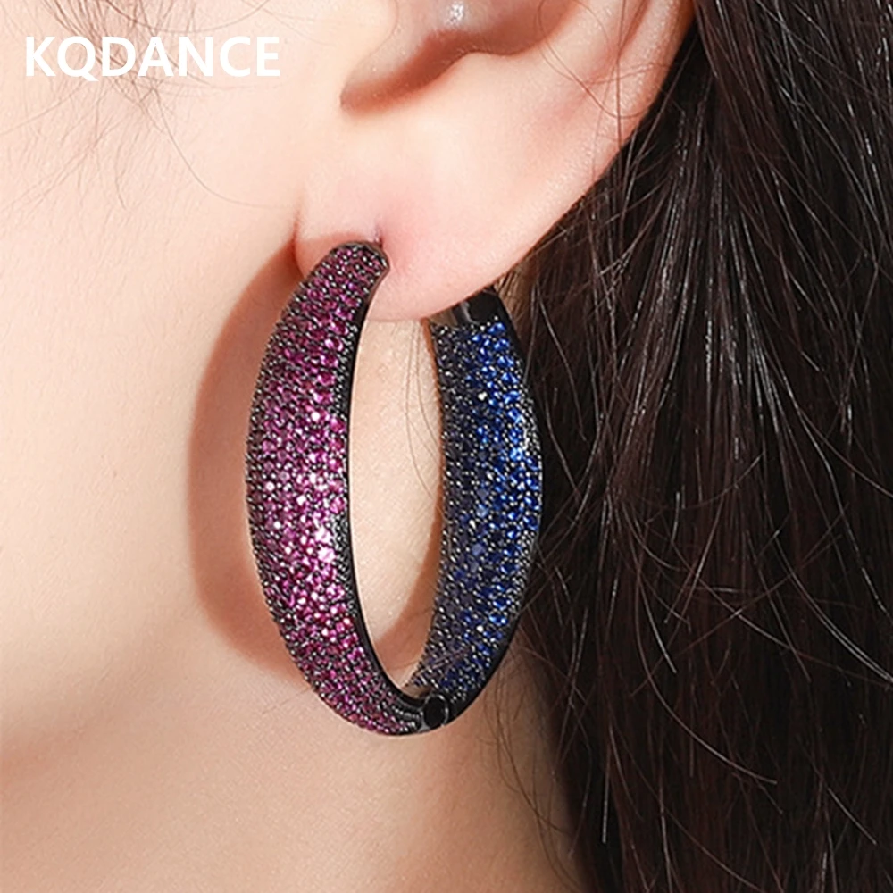 

Серьги KQDANCE с красными/синими камнями, украшенные драгоценными камнями
