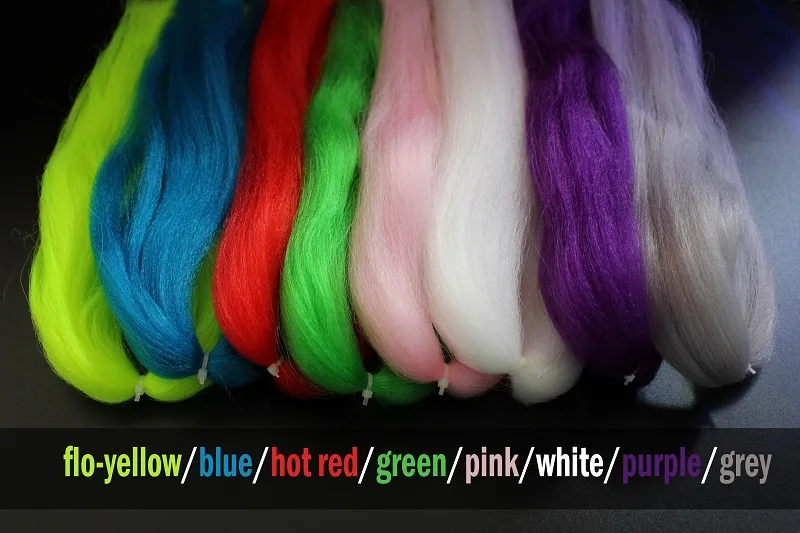 8 light colors Tigofly 16 цветов синтетического волокна большой Хэнк супер волос муха завязывание рыболовный крючок Бактейл изготовления приманки материалов - Цвет: 8 light colors