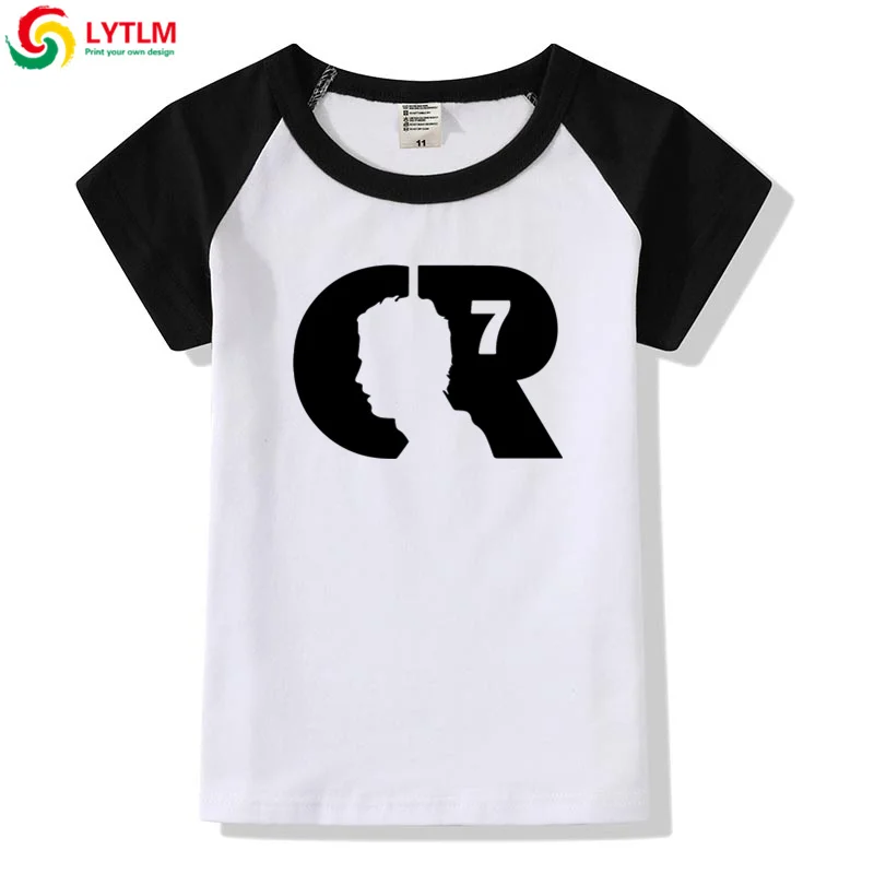 LYTLM Cristiano Ronaldo/футболки для мальчиков-подростков детские топы для девочек, Camiseta, рубашки для девочек детская футболка для девочек, детская одежда - Color: DXCJ LYCRA Black