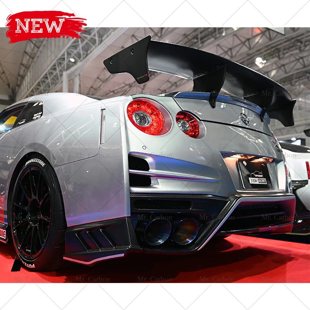 FOR NISSAN R35 GTR TOP SECRET STYLE CARBON FIBER ST2 SPOILER TRIM BODY KIT TUNING PART GT-R GT WING LIP RACING | Автомобили и