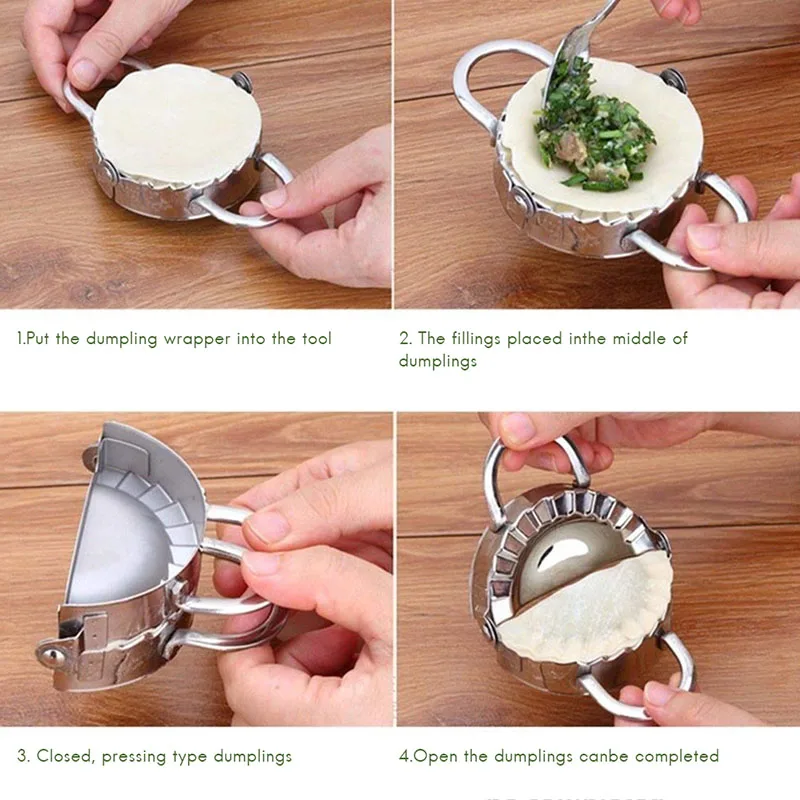 

Kitchen Gadgets Set DIY Dumpling Slicer Stainless Steel Mold Pastry Tools Dumplings Maker Stuffing Spoon Wraper Dough Presser