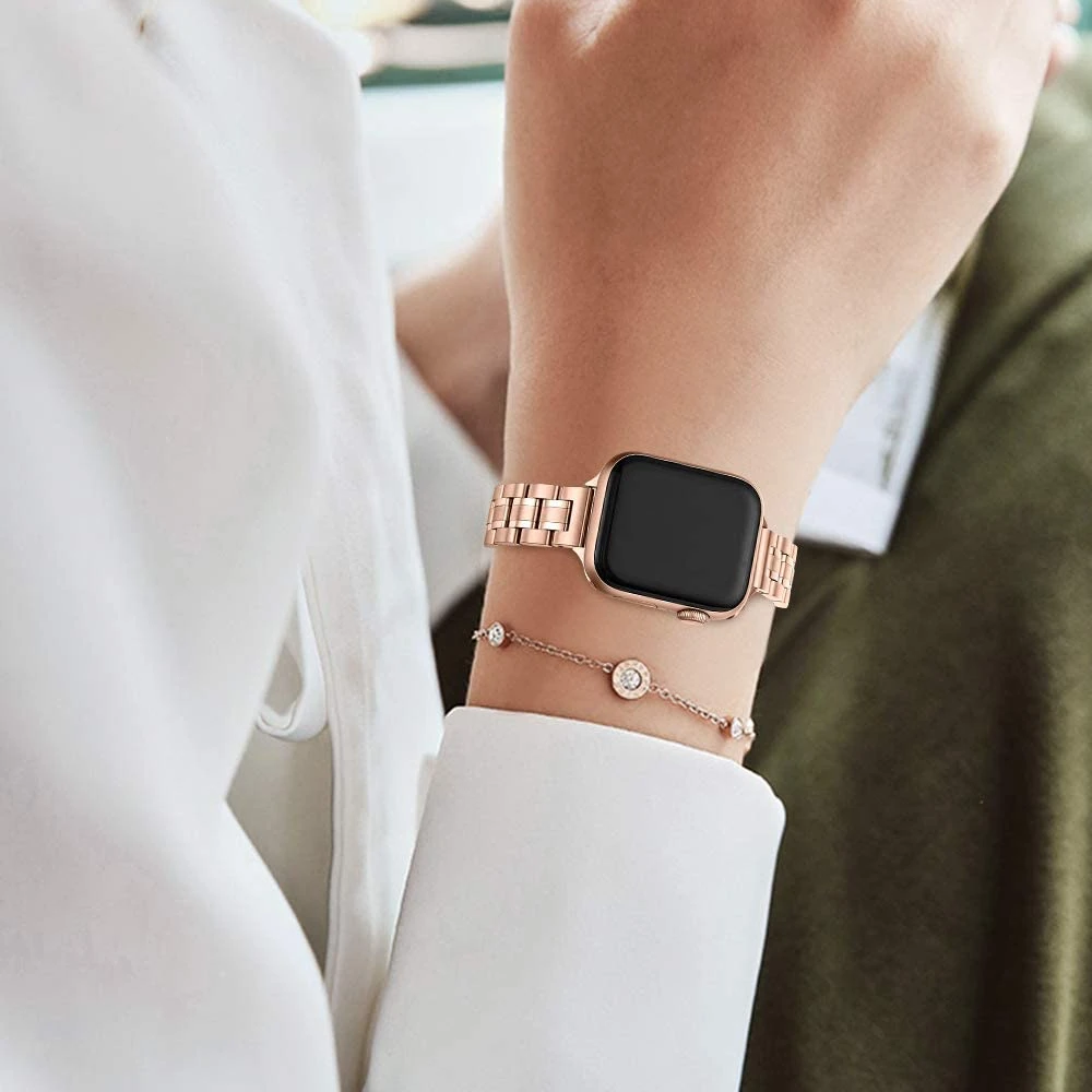

Тонкий металлический ремешок для Apple Watch 6 SE Band 44 мм 40 мм iWatch Series 5 4, браслет из нержавеющей стали для Apple Watch 3 42 мм 38 мм