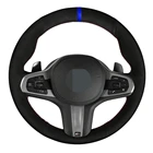 Для BMW M Sport G30, G31, G32, G20, G21, G14, G15, G16, X3, G01, X4, G02, X5, G05, черная натуральная кожа, чехол рулевого колеса автомобиля