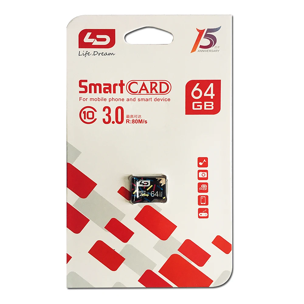 Карта памяти LD Micro SD класс 10 UHS-I 128 ГБ 64 32 16 TF-карта 8 microsd для смартфонов и настольных