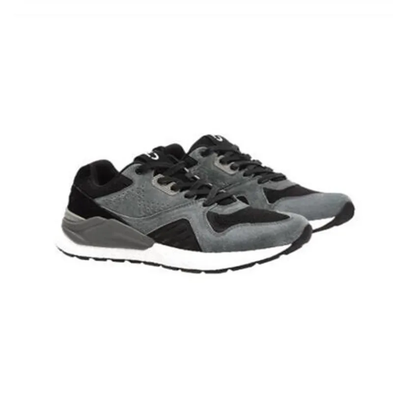 Black Gray Size39 Новинка; оригинальная обувь Xiaomi Mijia в стиле ретро; Мужская обувь для бега; спортивная обувь из натуральной кожи; кроссовки из замши с дышащей сеткой - Цвет: Black Gray Size39