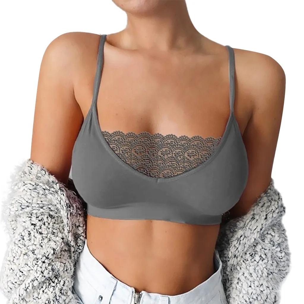 

Summer Lace Camisole Tank Tops Bra Bustier Sexy Women Tank Tops Lace Crochet Padded Elastic Cage Bra Cotton Crochet Vest#0309