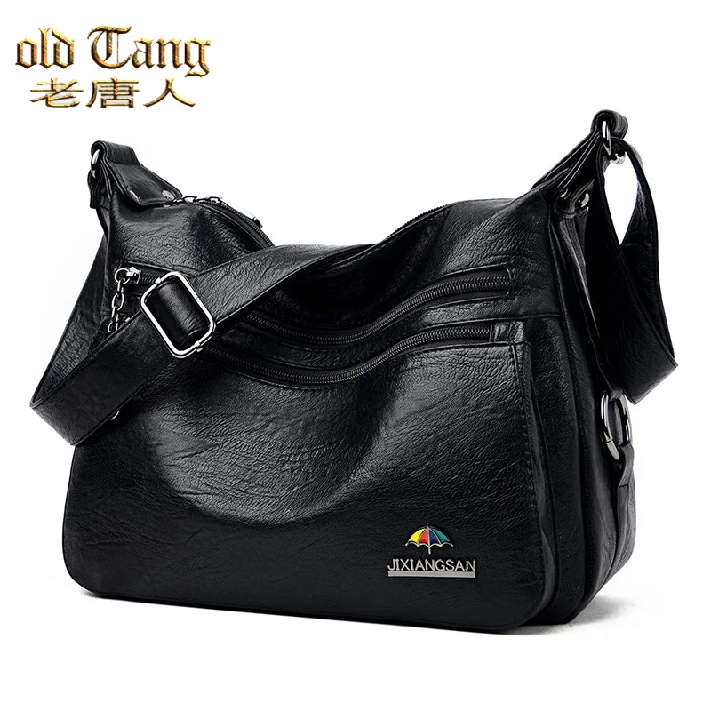 Кожаные модные повседневные компактные сумки на плечо OLD TANG для женщин 2020 сумка