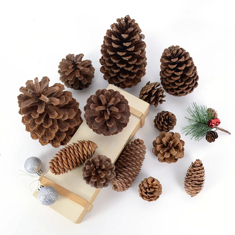 

Natural Pine Cones Nuts Artificial Flower Pineapple Cones Fake Plant For Christmas Tree Home Decor Xmas Wreath DIY Craft Navidad