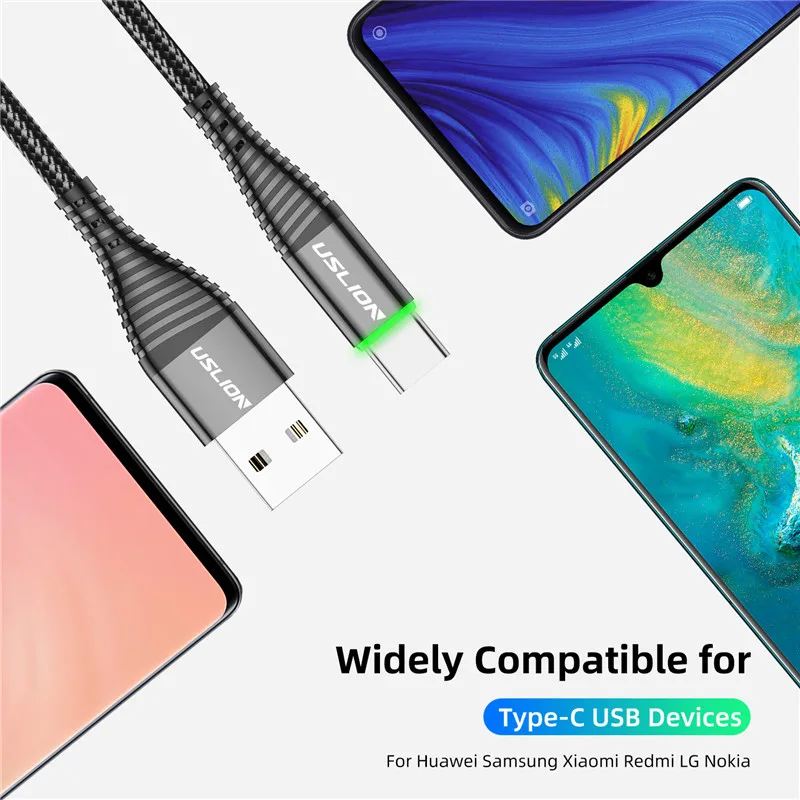 USB кабель USLION типа C Магнитный Быстрая зарядка Type Стандартный зарядный провод для