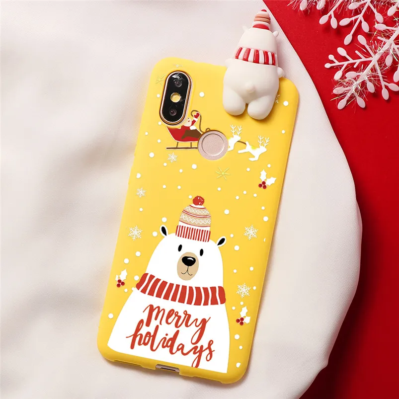 Рождественский чехол для Xiao mi Red mi Note 5 6 7 Pro S2 mi A1 A2 A3 8 8X Lite 9 SE Explorer CC9 CC9e мультяшный Новогодний подарок чехол из ТПУ