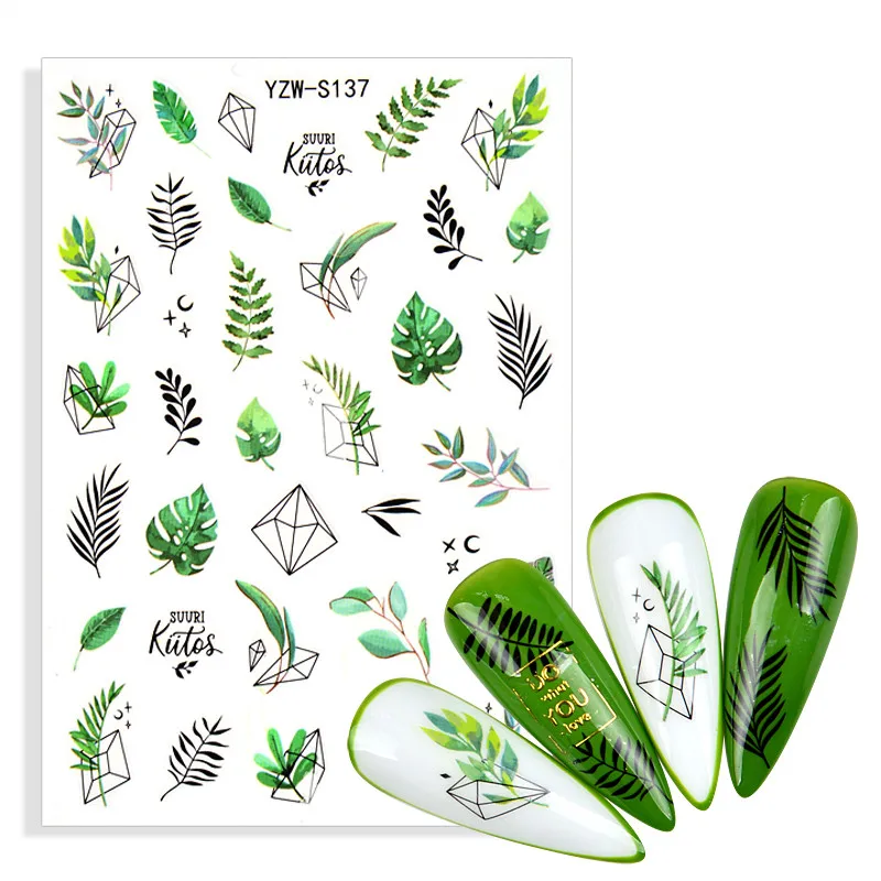 

1 Sheet Adhesive 3D Nail Art Decals Purple Lavender Flowers Nail Sticker Sliders For Nails Manicure Decoraciones Accesoires