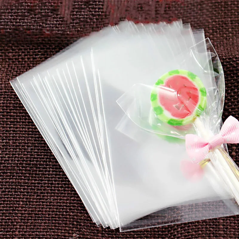 

100 Pcs Gift Lollipop Cookie Bag Packaging Open Transparent Wedding Favor Cellophane Small Plastic Wrapping Supplies