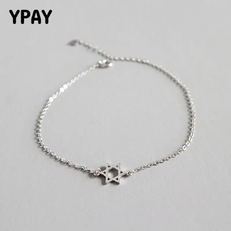 Женский браслет на ногу YPAY из серебра 925 пробы с подвеской в виде звезды простой