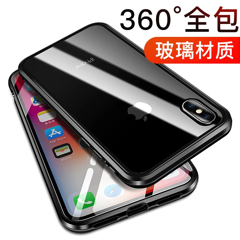 

Luxury 360Â° Full Protection Shockproof Magnetic Phone Case For Iphone Xs Max Xr XS X 8 7 Plus Edge Bumper Hard Clear Back Cover