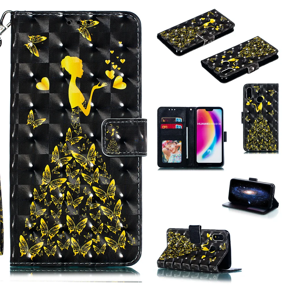 Чехол с рисунком для huawei P20 Lite, чехол P30 mate 20 10 Lite, чехол-книжка mate 20 X Pro, чехол с откидной крышкой и подставкой, чехол Huewai Huawai - Цвет: Лимонно-желтый