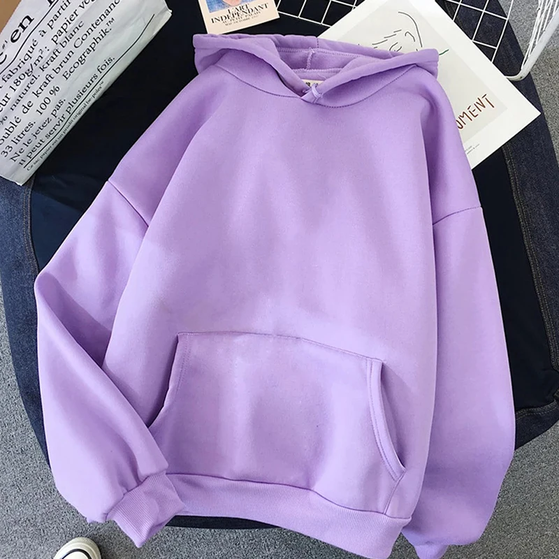 

Womens Oversized Hoodies 2021 Autumn and Winter New Loose Thick Large Size Solid Color Hoodies Casual Pullover womens