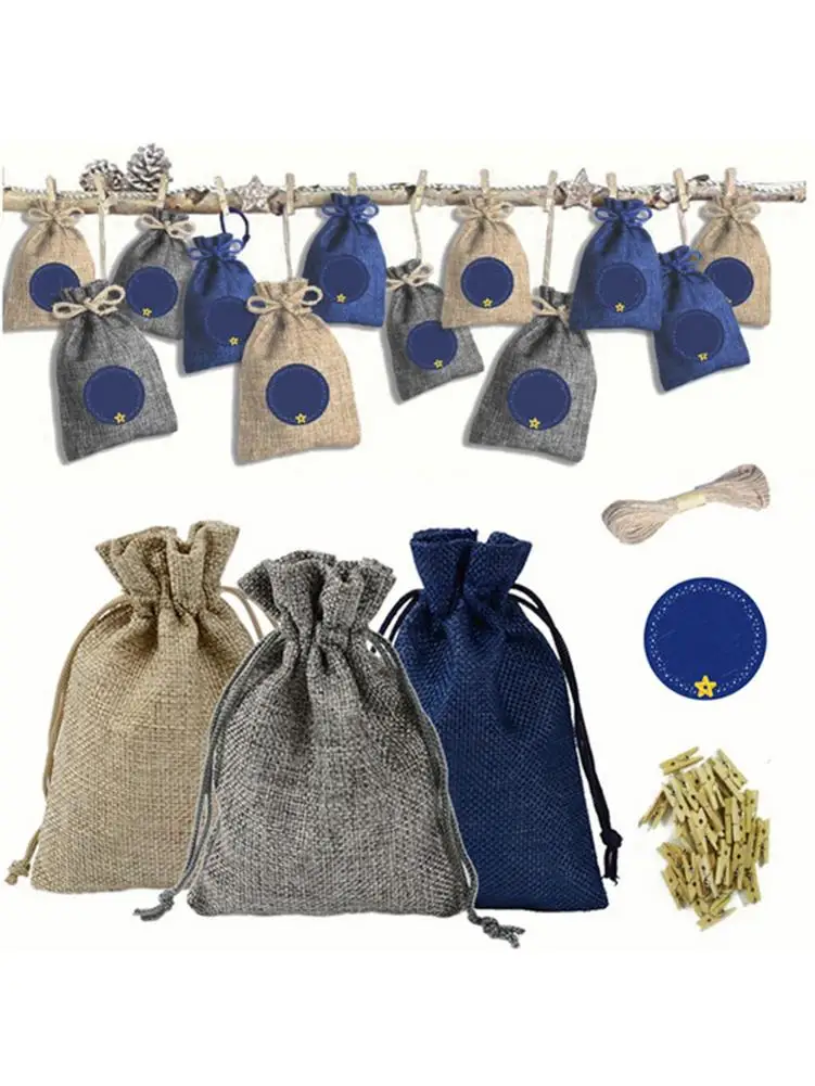 Рождественский календарь ткань для рукоделия сумка Адвент тканевая подарок