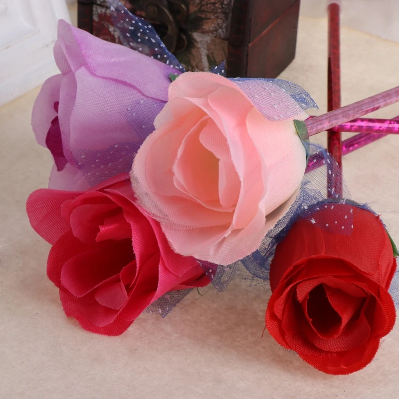 Роза цветок Декор Шариковая ручка синяя гелевая канцелярские принадлежности