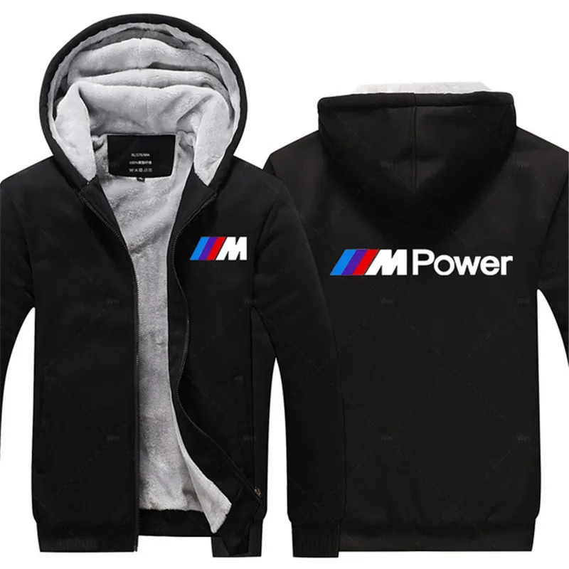 

2021 New Power Tracksuit Male Thick Hoodies Casual Fashion High Quality Hooded Slim Winter Outwear Warm Jacke Men's Clothing