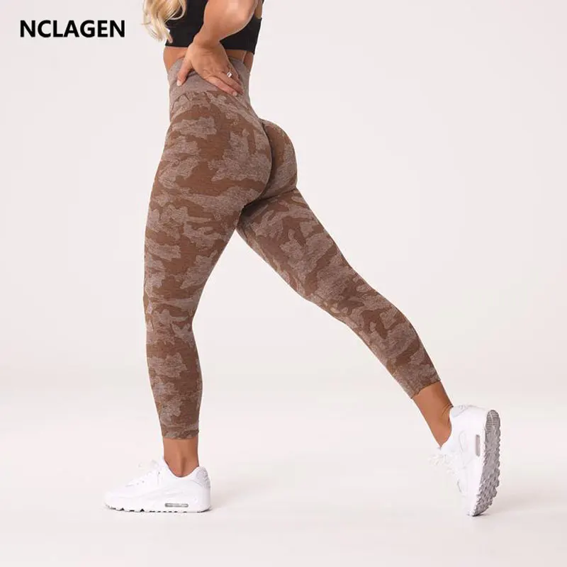 

Yoga Pants Women Workout Sports Fitness Camo Seamless Capri Leggings High Waist Squat Proof Tummy Control GYM Tights NCLAGEN
