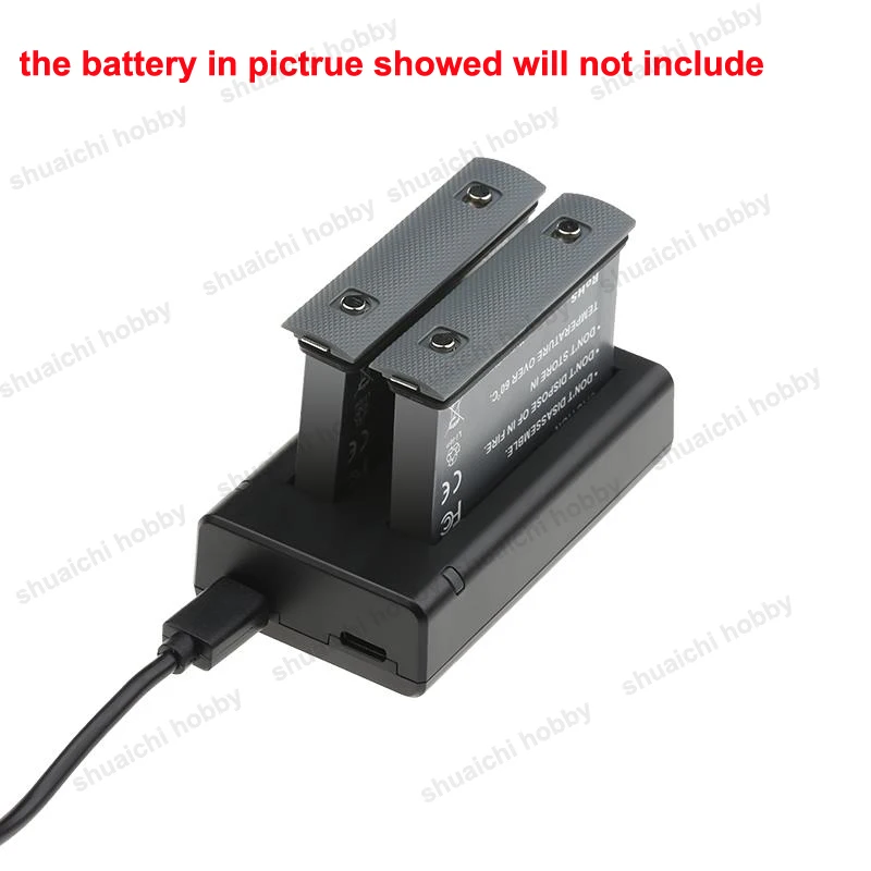 

1pc ONE X2 Lithium Battery Charger for Insta360 Camera 3.85V 1700mAh 6.5Wh Batteries Dual Charging Adapter Double Discharge Pack