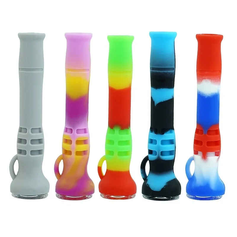 

Hot Selling Pocket 90mm Straight Silicone Smoke Pipe Hand Smoking Pipes For Smoking Herb Grinder Tobacco