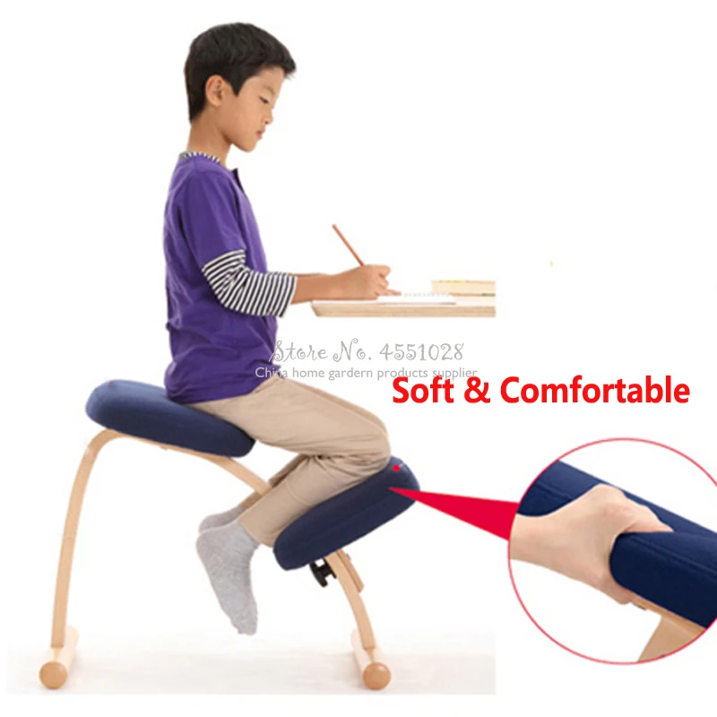 

New Wooden Posture Chair with Pole Ergonomic Kneeling Adjustable Posture Stool for Kids & Adults with Thick Comfortable Cushions