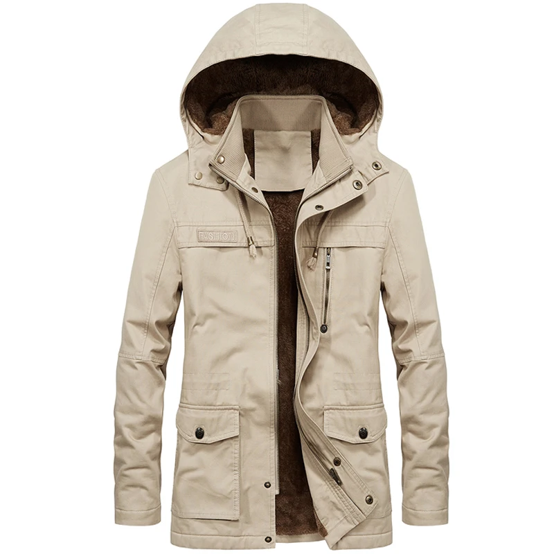 Winter parka men 4XL 5XL New Mens jackets casual Hooded coats Plus velvet men's Water wash coat warm jacket Detachable hat 1328