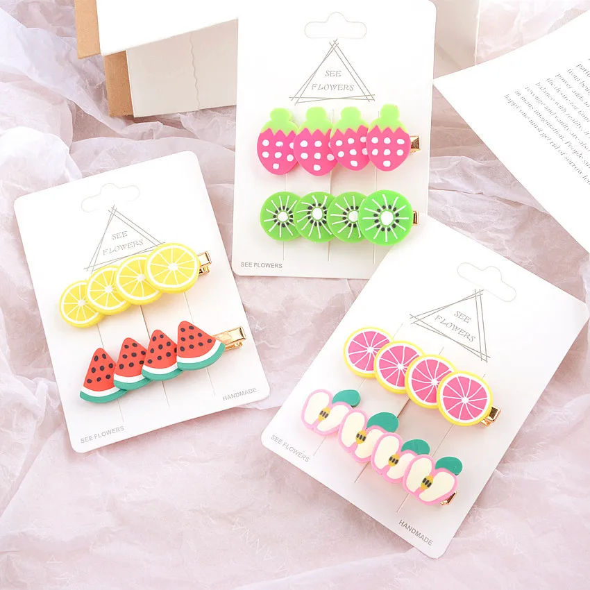 2 шт./комплект заколки для волос с фруктами девочек и женщин| |