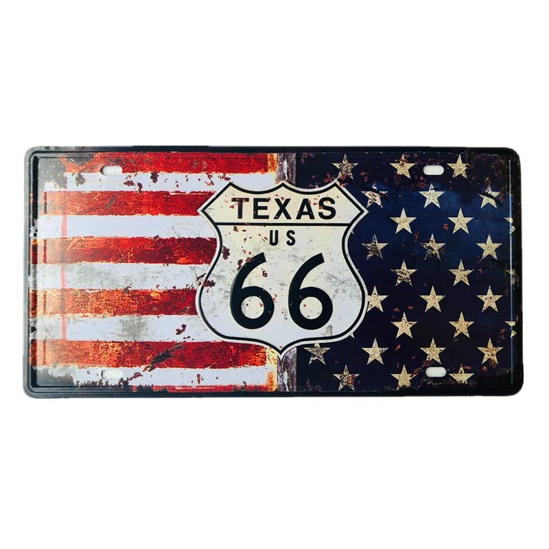 

Route 66 License Plate Metal Plate Car Number Tin Signs Bar Pub Cafe Home Decor Metal Sign Garage Painting Plaques Signs 15x30cm