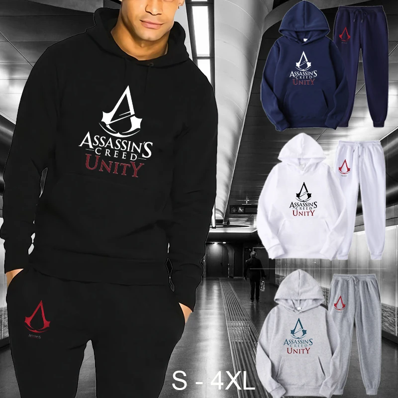 

Assassins Men Sets Sportswear Man Hoodie Pullovers + Sweatpants Men's Clothing Casual Autumn Winter 2 Pieces Set 2021 Fashion