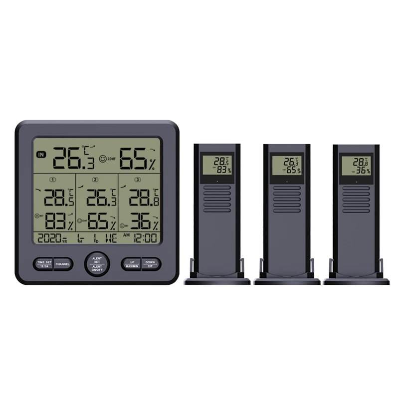 

HOT-Multifunctional Wireless Thermometer and Hygrometer Indoor Outdoor Temperature Measurement with Three Remote Sensors