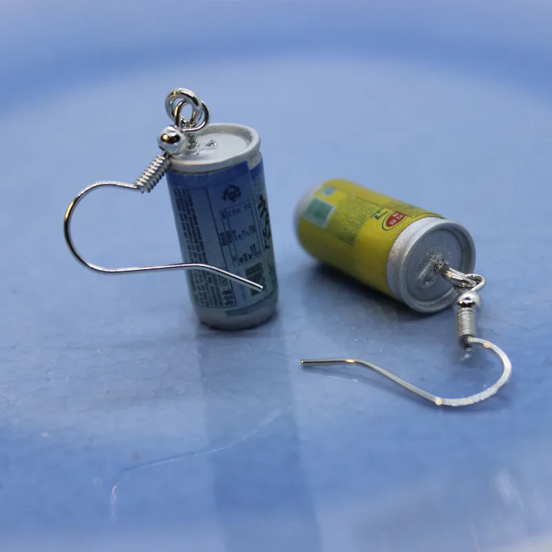 Новые милые мини-серьги в виде банок для сока Женская Модная креативная